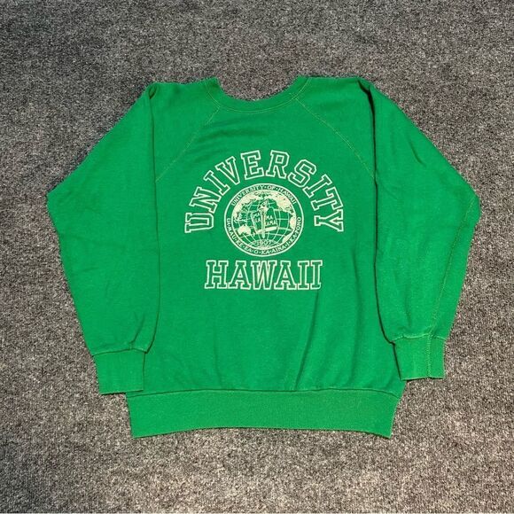 COPY - Vintage 80s University of Hawaii Raglan Sweatshirt Artex - Picture 1 of 9